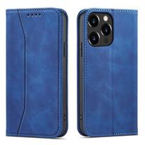 Magnet Fancy Case dėklas iPhone 14 Pro Max su stačiakampiu pinigų užsegimu mėlynas