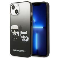 Karl Lagerfeld Gradient Ikonik Karl&Choupette dėklas iPhone 13 mini - Juodas