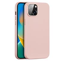 Dux Ducis Grit odos dėklas iPhone 14 Plus elegantiškam dirbtinės odos dangčiui (suderinamas su MagSafe) rožinis
