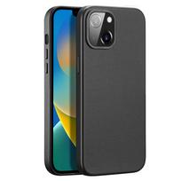 Dux Ducis Grit odinis dėklas iPhone 14 Plus elegantiškas dirbtinės odos apdangalas (MagSafe suderinamas) juodas