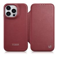 iCarer CE Premium Odinė Folio Danga iPhone 14 Pro Magnetinė Flip Odinė Folio Danga MagSafe Raudona (WMI14220714-RD)