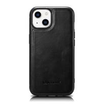iCarer natūralios odos vaško dėklas, skirtas iPhone 14 Plus juodas (WMI14220719-BK)