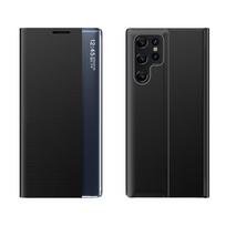 Naujas miego dėklas Samsung Galaxy S24 FE su uždengimu ir stoveliu - Juodas