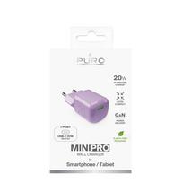 Puro 20W GaN USB-C sieninis įkroviklis - Rožinis