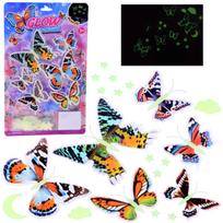 Maginiai fluorescenciniai drugeliai ir žvaigždės – šviečiantys lipdukai ZA5681