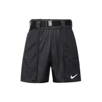 Nike Sportswear Swoosh austi diržo sagties laisvalaikio sportiniai šortai moterims, juodi CJ3808-010 S