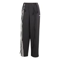 Adidas Originals Parachute Ribbon sportinio kostiumo kelnės, laisvo kirpimo, dryžuotos, madingos, laisvalaikio stiliaus, moteriškos kelnės, juodos, JV9727 L