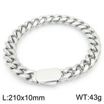 Stacked Sweater Chains, Vintage Hip Hop Cross Titanium Steel Necklace Cuban Chain Men'S Bracelet