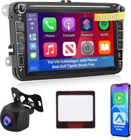 2G+64G Android Autoradio für VW Volkswagen Jetta Passat Seat Golf Tiguan Skoda Polo mit Wireless Carplay & Android Auto, 8 Zoll Touchscreen Autoradio mit WiFi, GPS Navigation, Bluetooth, FM RDS