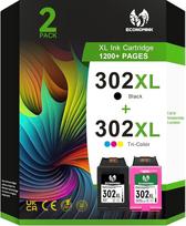 302 XL spausdintuvo kasetės, 302 spalvota ir juoda kasetė, suderinama su HP 302 spausdintuvo kasetėmis, skirtomis "OfficeJet" 3831 4650 5230 3833 3830, "DeskJet" 3630 3636 3639 1110, "Envy" 4524 4527 4527 455