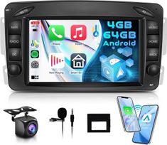 4G 64G Android automobilinis radijas Mercedes Benz W168 W203 CLK C209/W209 SLK/W170 W463 W639 Viano Vito Vaneo 7 colių belaidis Carplay automobilinis radijas su Android automobiline navigacija GPS Mirror Link Bluetooth FM/RDS/EQ