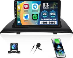 SIXTOP [2G+64G] Android 13 Autoradio mit Bluetooth für BMW X3 E83 2004-2010 mit Carplay Android Auto,9"-Touchscreen-Radio mit GPS WiFi FM/RDS EQ Mirror Link+Rückfahrkamera&Mic