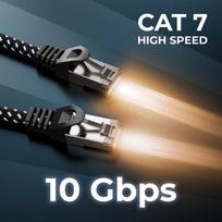 Deleycon Cat7 tinklo kabelis 7.5m S-ftp Pimf, 600mhz, 10gbit/s, juodas