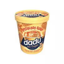DADU vaniliniai ledai su sūrios karamelės įdaru ir speculoos sausainiais