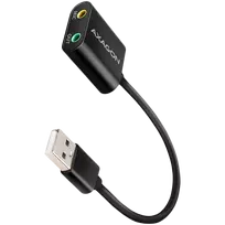 Axagon USB sound card with 15 cm cable and metal body.