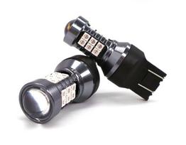 Led lemputė MotoLEDy 7443, W21/5W LED-pirn 7443 12V CANBUS 1400lm punane