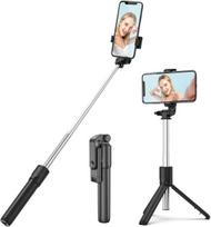 Asmenukių lazda ("Selfie sticks") Asmenukių lazda, išplečiamas ir nešiojamas stabilus trikojo stovas su nuimamu belaidžiu nuotolinio valdymo pulteliu, asmenukių vaizdo įrašymo vlogas - juodas 70 cm