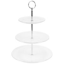 Orion serviravimo padėklas, 33 cm, Serviravimo lėkštė stiklinė 3 aukštų 33 cm