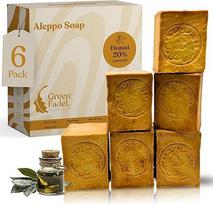 "Aleppo Original" muilas 6 x 200 g (elegantiškas) 20 % lauro aliejaus, 80 % alyvuogių aliejaus, alyvuogių aliejaus muilas, pagrindinis muilas Natūralus muilas, rankų darbo, veganiškas