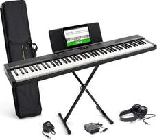 "Alesis" elektrinis pianinas su 88 klavišais, 480 garsų, garsiakalbiais, USB MIDI, dėklu, stovu, ausinėmis, pedalu ir fortepijono pamokomis pradedantiesiems (anglų kalba negarantuojama)