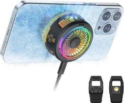 "Black Shark FunCooler 5" magnetinis telefono aušintuvas žaidimams, nešiojamas telefono aušintuvas su RGB apšvietimu, mobiliojo telefono aušinimo ventiliatorius "iPhone" magnetinei serijai / "Android" / planšetiniam kompiuteriui / "iPad" (juodas)