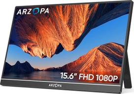 ARZOPA nešiojamasis monitorius, 15,6 colių 1920 x 1080 FHD IPS nešiojamasis monitorius nešiojamajam kompiuteriui su vienu palaikymu, itin plonas antrasis ekranas nešiojamajam kompiuteriui/PC/Mac/PS3/4/5/Xbox - USB C ir HDMI prievadas - A1