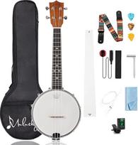 Banjolele 4 stygų Mulucky koncertinio dydžio 23" Banjo Ukulele Ukulele uždara nugara iš medžio masyvo Pradedančiųjų rinkinys su trimitų traukle Gig Bag Tuner Stygų dirželis Picks - BU8017