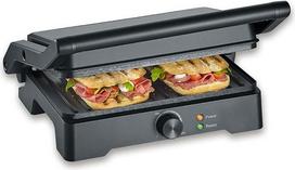 SEVERIN MultiGrill XL, aukštos kokybės keraminė danga, didelis grilio paviršius, grilio plokštės be PFAS, kepimas ant grotelių su mažu riebalų kiekiu, mėsainiai, panini, elektrinis uždaras grilis, 1800 W, juodas, KG 2391