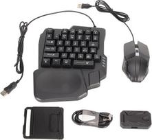 TZ 007 Vienos rankos klaviatūros pelės USB Type-C Splitter Combination, laidinis belaidis ryšys, vienos rankos žaidimų klaviatūra su RGB LED apšvietimu, žaidimų adapterio derinys PUBG, Dota,