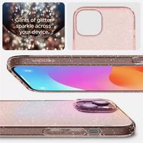 "iphone 15 Plus" Dėklas Su Skystųjų Kristalų Blizgučiais - Rožinis Skaidrus