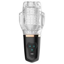 Funny Me Rocket Cup - masturbatorius siurblys vibratorius - permatomas juodas