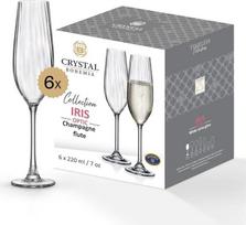 "Crystal Bohemia" šampano taurės, 6 vnt., po 260 ml, tinkamos plauti indaplovėje, patvarios ir atsparios įbrėžimams, elegantiškos krištolo taurės, idealiai tinka dovanoti šampano mėgėjams