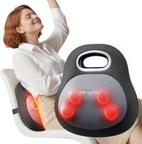 BOB AND BRAD EZBack ir kaklo masažuoklis su šiluma skausmui malšinti, EZBack Go Deep Tissue 4D Shiatsu masažuoklis, masažinė pagalvė su rankena biure ir namuose, dovana vyrams ir moterims