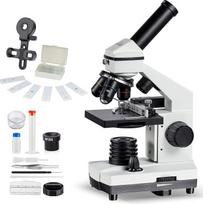 MAXLAPTER LED 1000x mikroskopas studentams, paaugliams, vaikams, suaugusiesiems 100x-1000x priartinimo objektyvas su mikroskopo stikliukų dėžute, telefono adapteriu Biologiniai tyrimai, šeimos švietimas
