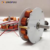 Mini diskinis generatorius su geležies šerdimi 50W 24V Stiprus magnetinis, mažo greičio, daugapoliaris, trifazis AC generatorius 100-650rpm 85mm*25mm auksas