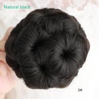 Moteriškas garbanotas Chignon Bun plaukas su 9 gėlių suknele, netikrų plaukų aksesuarų segtukas Aukštos temperatūros pluošto galvos apdangalai