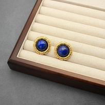 Senoviniai Sidabrinės Adatos Prancūziško Portreto Perlo ir Lapis Lazuli Auskarai - Prabangūs Aukštos Klasės Aksesuarai Moterims gray
