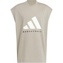 Adidas Krepšinio Logotipas Laiski Berankoviai Kvėpuojantys Marškinėliai Unisex Viršutiniai Drabužiai Nude-Beige JD6135 L
