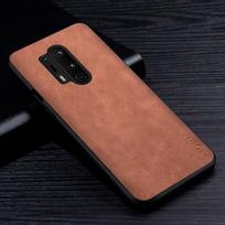 Aukščiausios kokybės PU odinis telefono dėklas, skirtas Oneplus 8 8 Pro 8T, įbrėžimams atsparus vienspalvis dangtelis, skirtas Oneplus 8 Pro dėklui Oneplus 8 ruda