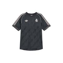 Adidas Originals X Real Madrid Theme Crew Neck Vintažiniai trumpomis rankovėmis futbolo marškinėliai Vyriški palaidinės tamsiai pilkos spalvos JI9481 M