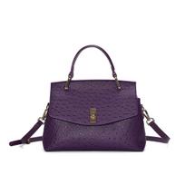 Purple ostrich pattern hand-held single shoulder stylish women's bag new product violetinė