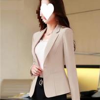 Spring and Autumn New Korean Version of Slim-fit Women's Small Blazer M chaki