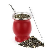 230 ml nerūdijančio plieno „Mate“ puodelis su dviguba sienele 8 uncijų nešiojamas arbatos puodelis „Mate“ moliūgas su „Bombilas“ ir valymo šepetėliu, 1 vnt. 230ml žalia