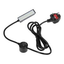 30LEDs siuvimo mašinos lempa LED šviestuvas fiksuoto pagrindo lankstus lankstus vamzdelis namų darbams UK Plug juoda