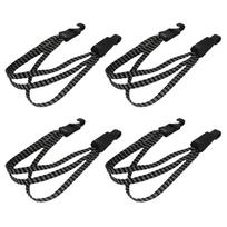 4 Pack Bicycles Bike Bungee Cords 3 in 1 Strap Rope Elastic with Two Plastic Hoods Bicycles Lashing Strap 70cm/27.55''