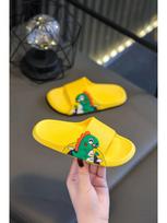 Neslystantys dinozaurų animacinių filmukų kūdikių vonios šlepetės berniukams size 28-29 geltona