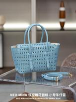 Neo  20th Anniversary Empty Tote Bag Edition Beach Style Casual Genuine Leather Womens Bag Large Capacity Handbag Single Handle Bag 20cm šviesiai mėlyna spalva