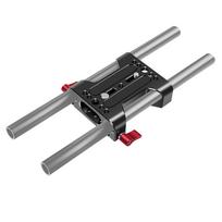 Multipurpose Camera Base Plate with 15mm Rod Rail Clamp Tripod Mounting Baseplate Aluminum Alloy for DSLR Rig Support juoda