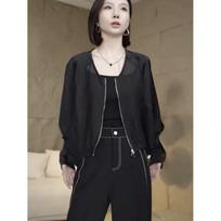 Fat Girl Bat Sleeve Long Sleeve Sun Protection Clothing Women's Summer Niche Thin Jacket Short Top L juoda
