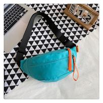 Crossbody Bag Simple and Versatile Chest Bag ins Fashion Brand Small Body Bag Casual Japanese Light Sports Running Waist Bag mėlyna